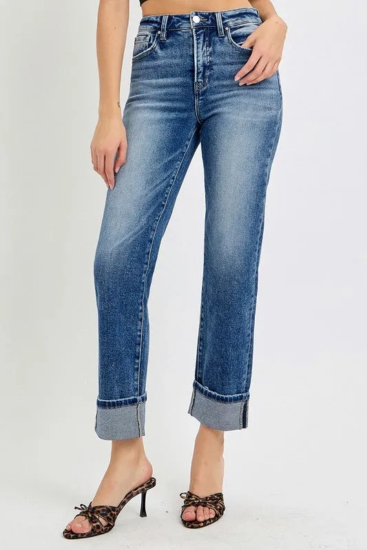 TOMMY TUMMY CONTROL HIGH RISE CROP STRAIGHT JEANS