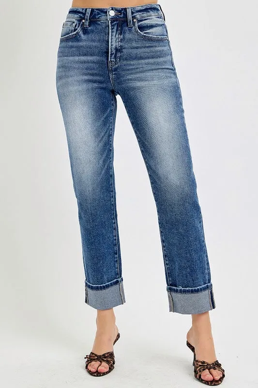 TOMMY TUMMY CONTROL HIGH RISE CROP STRAIGHT JEANS