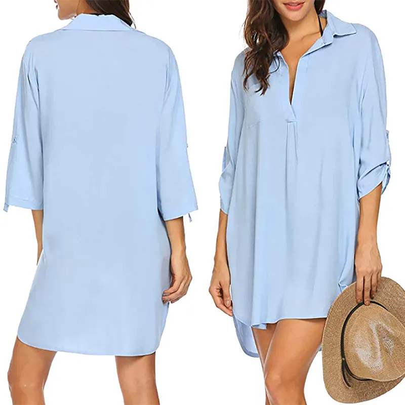 V-Neck Beach Sunscreen Shirt