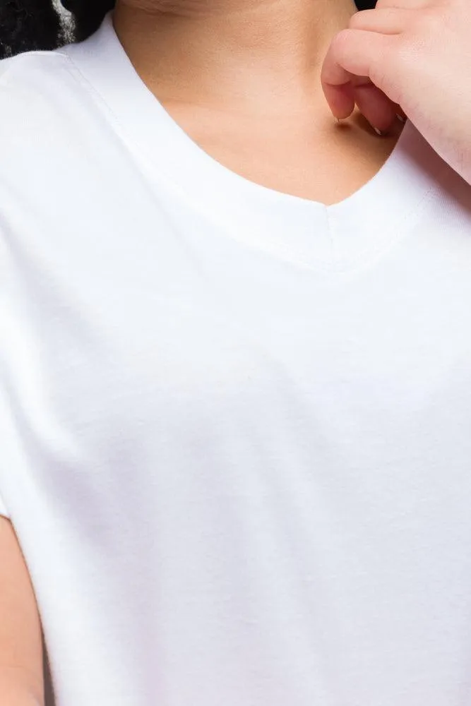 V-Neck Short Sleeve T-Shirt White