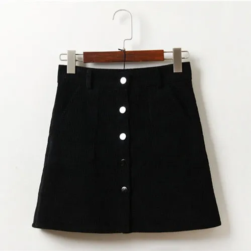 VenusFox High Waist Pocket Denim A-line Mini Skirt