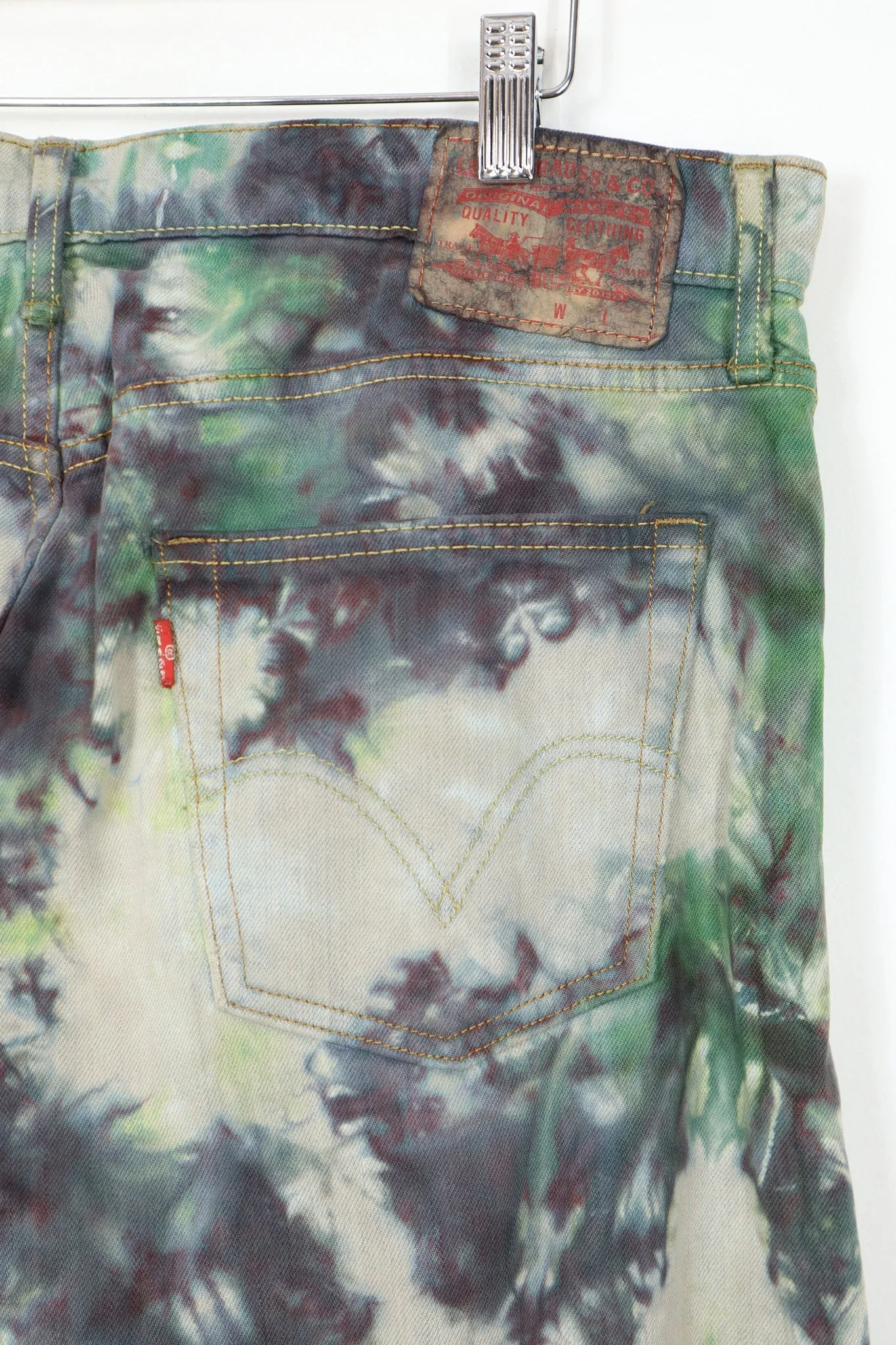 Vintage Reworked Camo Dyed Levis Relaxed Fit Jeans