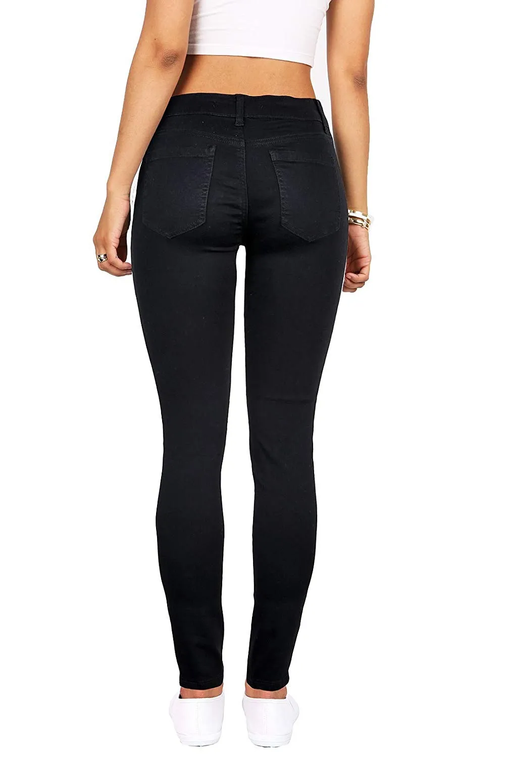 Wax Women's Slashed Destruction Mid-Rise Skinny Jean