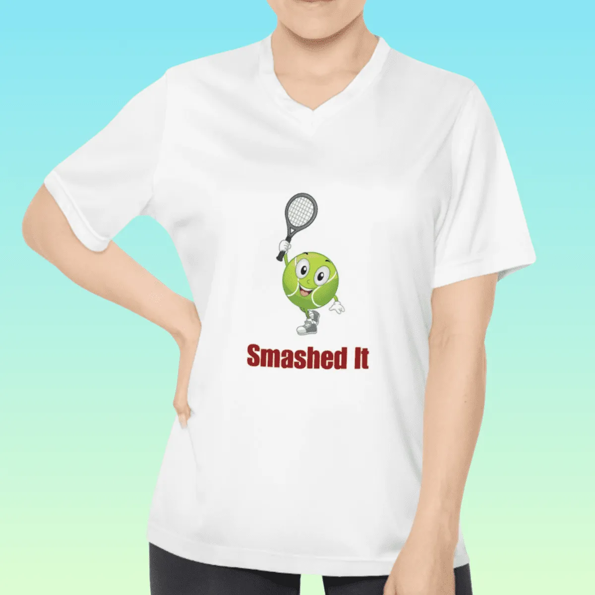 Women's Tennis Smashed It V-Neck Performance Tee