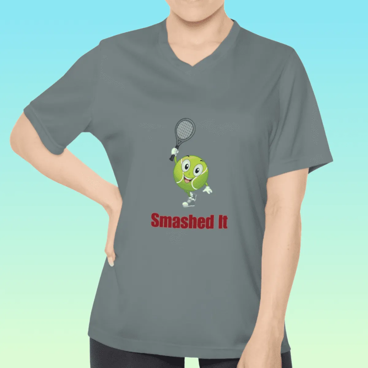 Women's Tennis Smashed It V-Neck Performance Tee