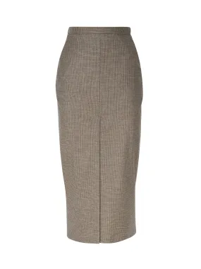 Wool Blend High Waist Skirt