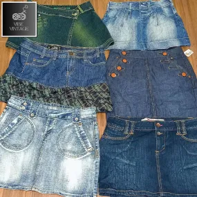 Y2K GRUNGE DENIM MINI SKIRTS -25 PCS